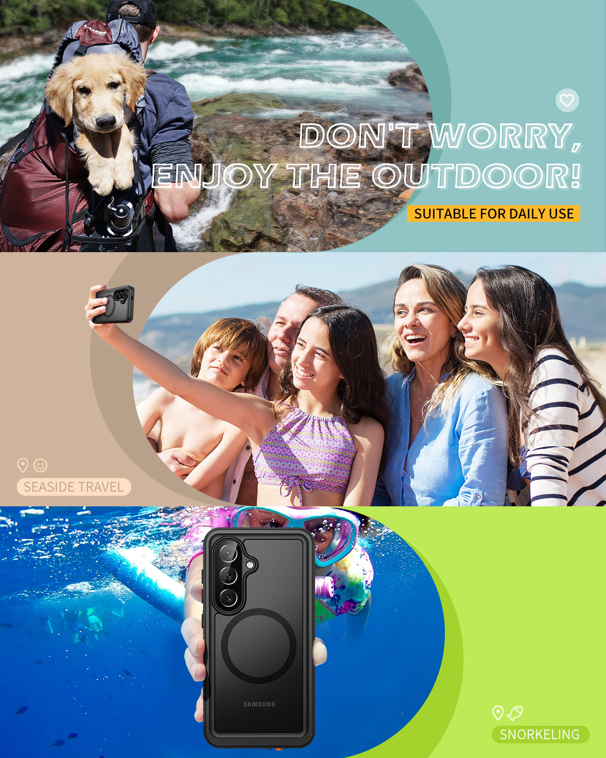 Lanhiem for Samsung Galaxy S26 Plus Phone Case, Magnetic, IP68 Waterproof Dustproof, Built-in Screen Protector, Rugged Full Body Shockproof Protective Cover for Galaxy S26 Plus 5G, Black