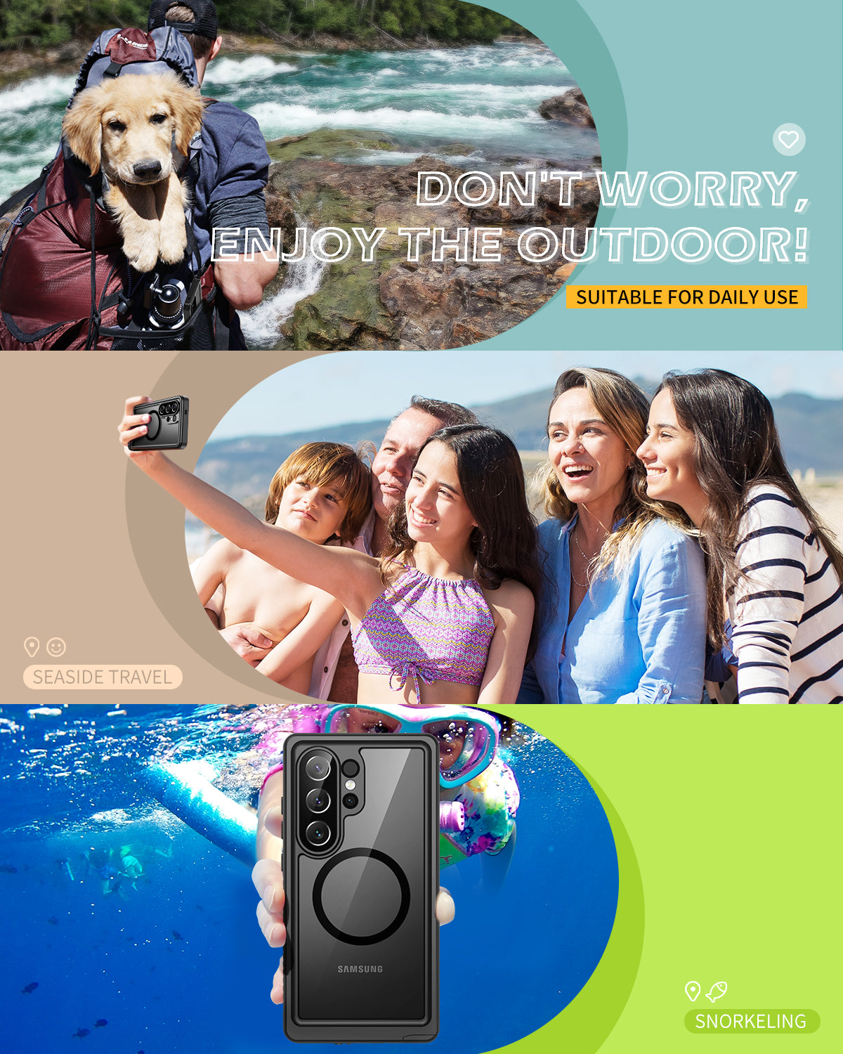 Lanhiem for Samsung Galaxy S26 Ultra Case, IP68 Waterproof Dustproof, Magnetic, Built-in Screen Protector, Rugged Full Body Shockproof Cover for Galaxy S26 Ultra 5G 6.9 Inch, Black/Clear