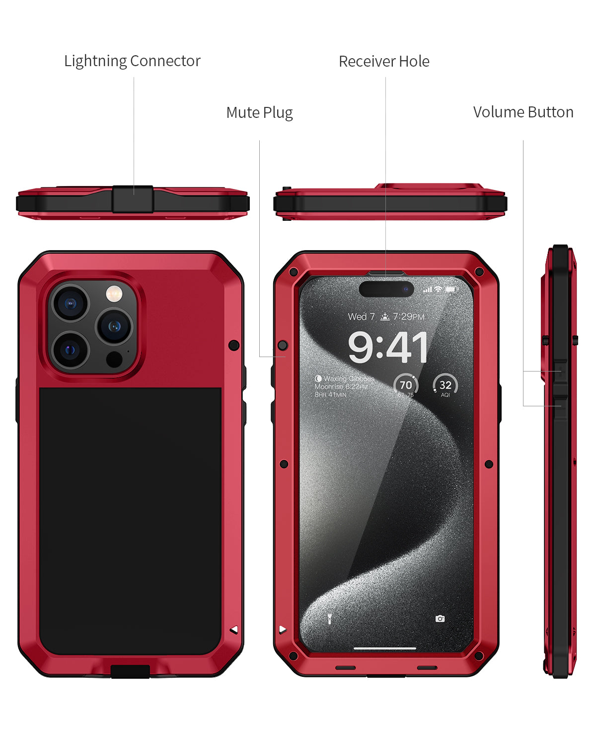 Lanhiem for iPhone 15 Pro Max Case Heavy Duty Shockproof Cover Tough A Lanhiem for iPhone 15 Pro Max Case Heavy Duty Shockproof Cover Tough A