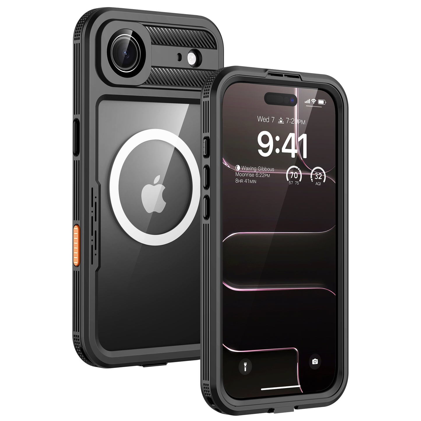 Lanhiem Magnetic for iPhone Air Phone Case, IP68 Waterproof Dustproof Phone Case, [Compatible with Magsafe] [Built-in Screen Protector] Full Body Heavy Duty Rugged Phone Cover 17 Air 6.5 inch, Black