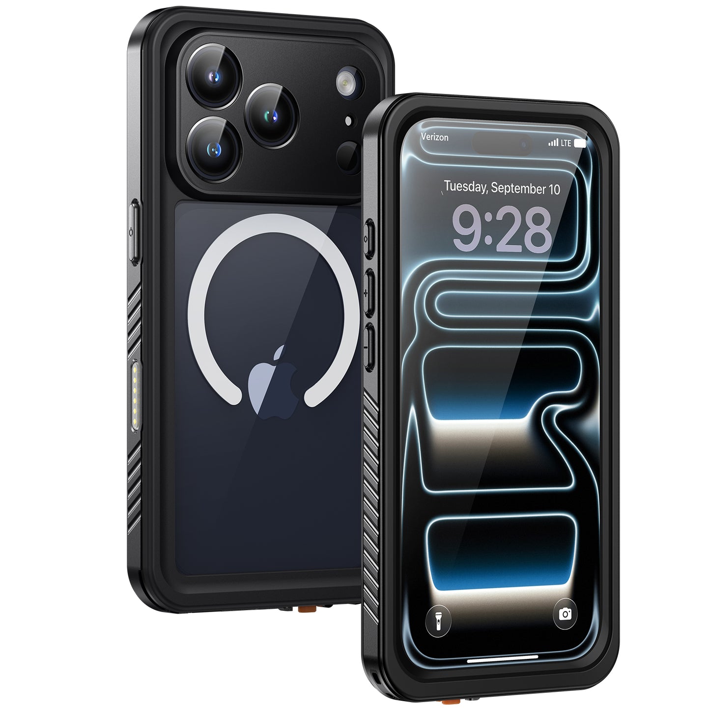 Lanhiem Magnetic for iPhone 17 Pro Case Waterproof, Built in Screen Protector & Camera Protection, [Compatible with MagSafe] Full Body Dustproof Heavy Duty Rugged Phone Case 6.3'' (Black)