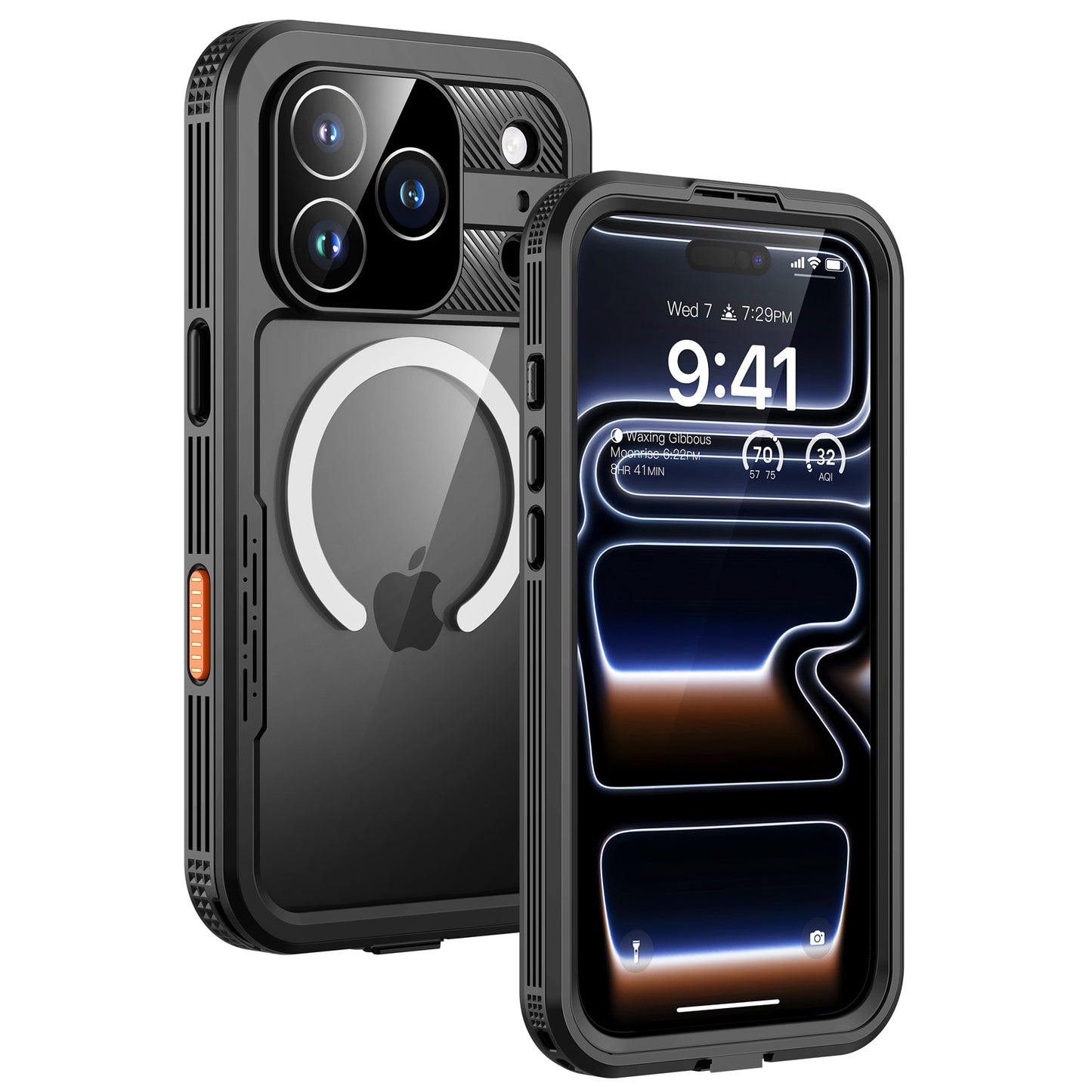 Lanhiem Magnetic for iPhone 17 Pro Max Case Waterproof, Built in Screen Protector & Camera Protection, [Compatible with MagSafe] Full Body Dustproof Heavy Duty Rugged Phone Case 6.9'' (Black)