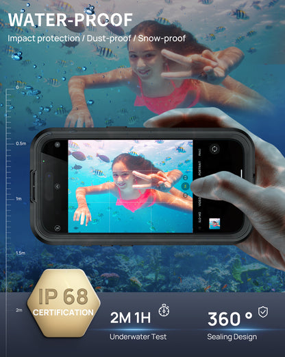 Lanhiem Magnetic for iPhone 17 Pro Max Case Waterproof, Built in Screen Protector & Camera Protection, [Compatible with MagSafe] Full Body Dustproof Heavy Duty Rugged Phone Case 6.9'' (Black)