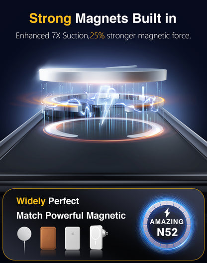 Lanhiem Magnetic for iPhone 17 Case Waterproof, Built in Screen Protector & Camera Protection, [Compatible with MagSafe] Full Body Dustproof Heavy Duty Rugged Phone Case 6.3'' (Black)