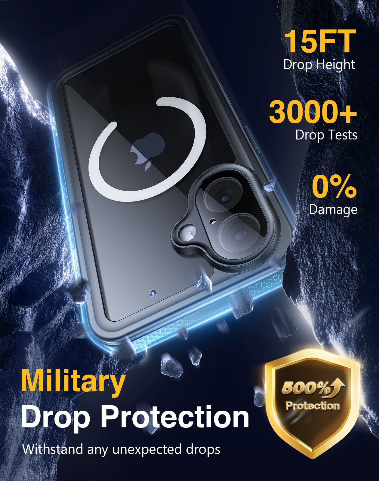 Lanhiem Magnetic for iPhone 17 Case Waterproof, Built in Screen Protector & Camera Protection, [Compatible with MagSafe] Full Body Dustproof Heavy Duty Rugged Phone Case 6.3'' (Black)