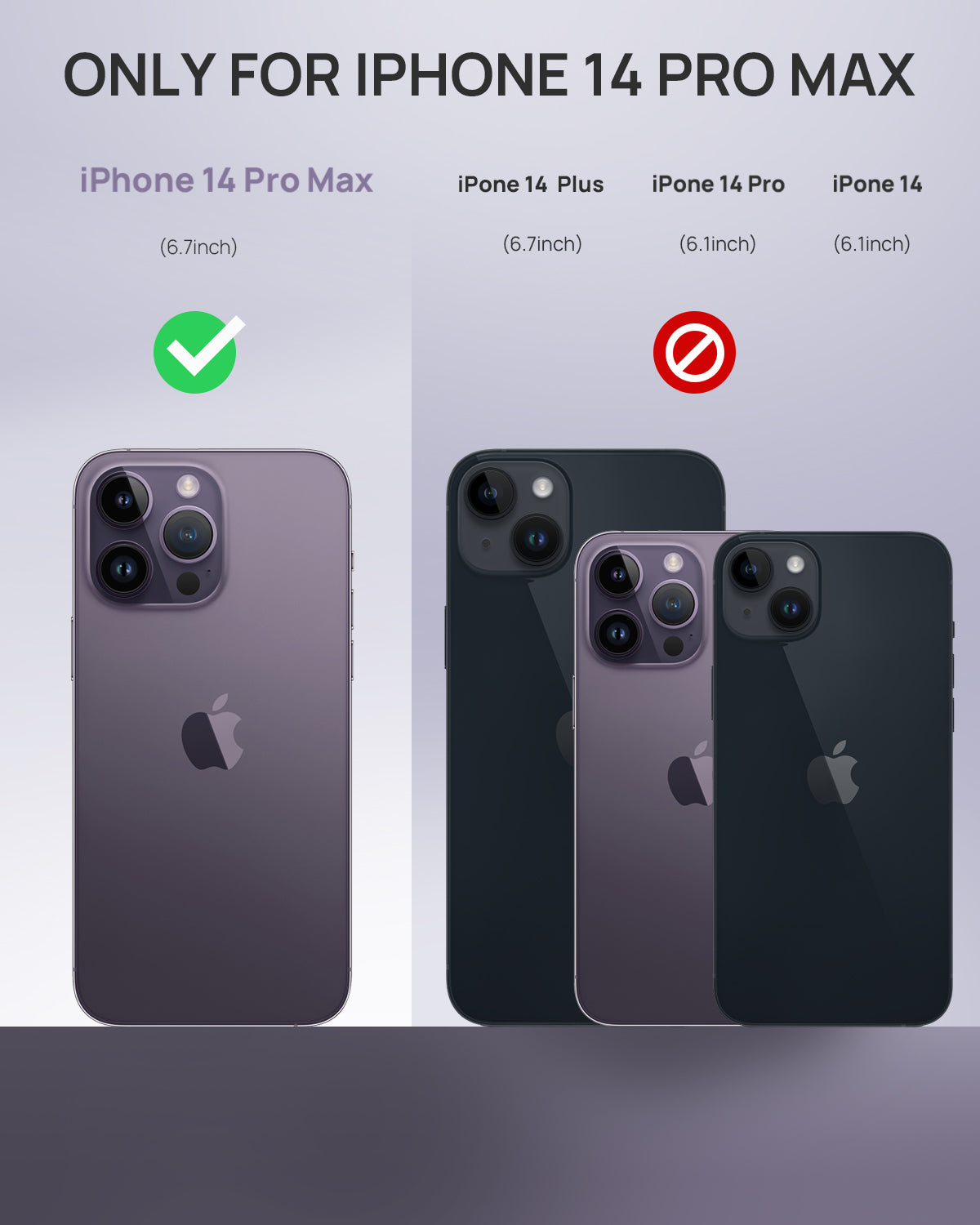 Lanhiem Magnetic for iPhone 14 Pro Max Case, Waterproof Dustproof Case with Built-in Screen Protector Compatible with Magsafe, Full Body Protective Cover for iPhone 14 Pro Max 6.7 inch -Purple