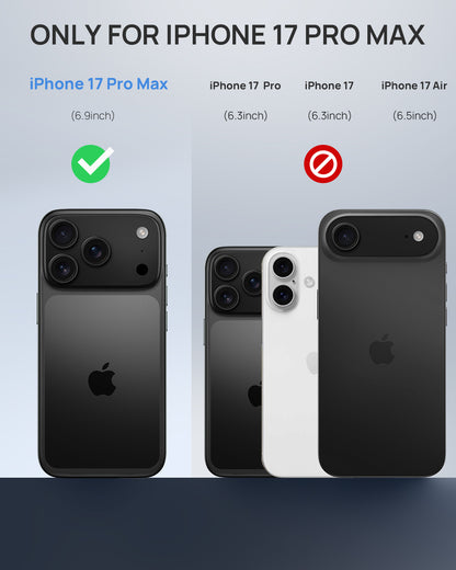 Lanhiem Magnetic for iPhone 17 Pro Max Case Waterproof, Built in Screen Protector & Camera Protection, [Compatible with MagSafe] Full Body Dustproof Heavy Duty Rugged Phone Case 6.9'' (Black)