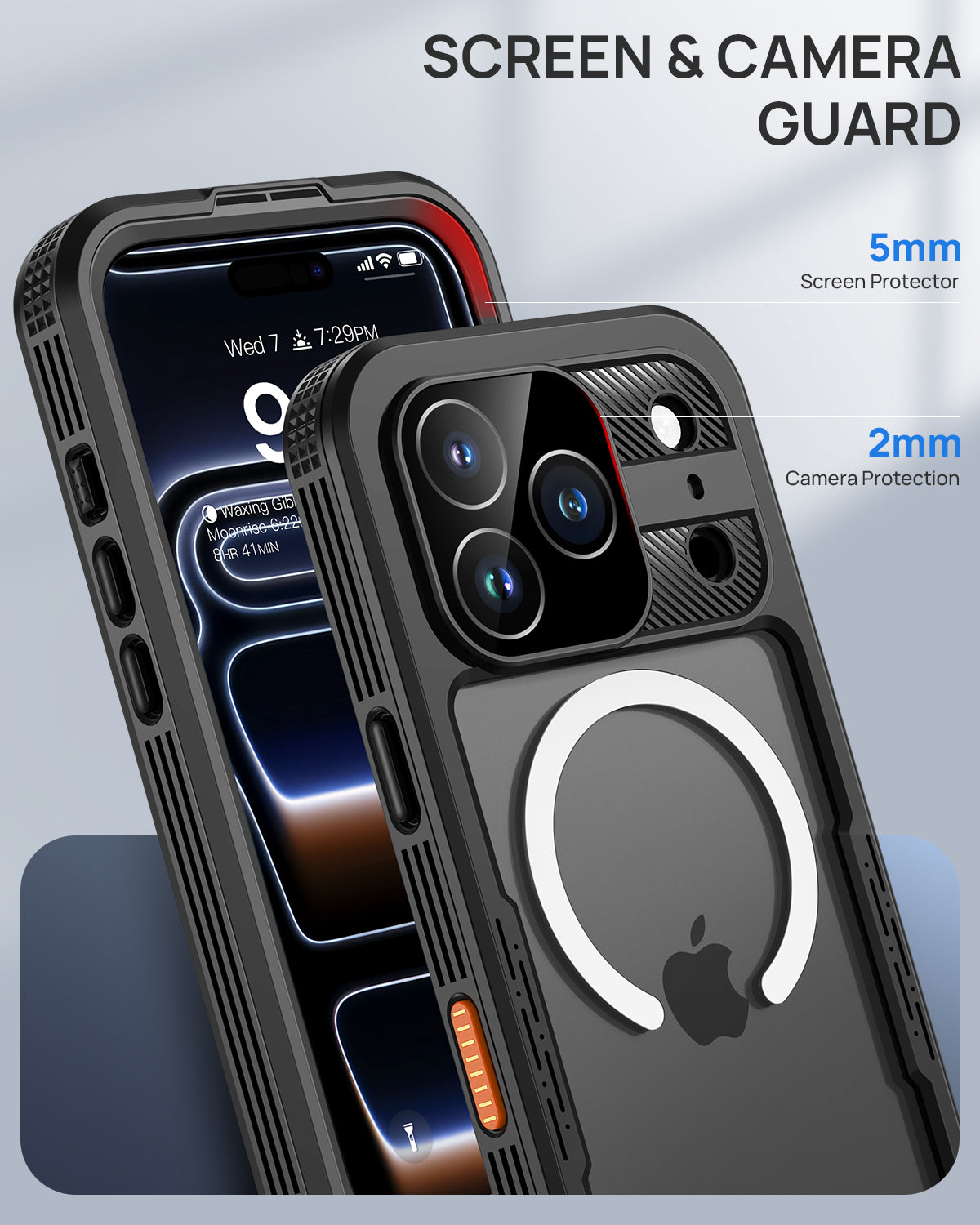 Lanhiem Magnetic for iPhone 17 Pro Max Case Waterproof, Built in Screen Protector & Camera Protection, [Compatible with MagSafe] Full Body Dustproof Heavy Duty Rugged Phone Case 6.9'' (Black)