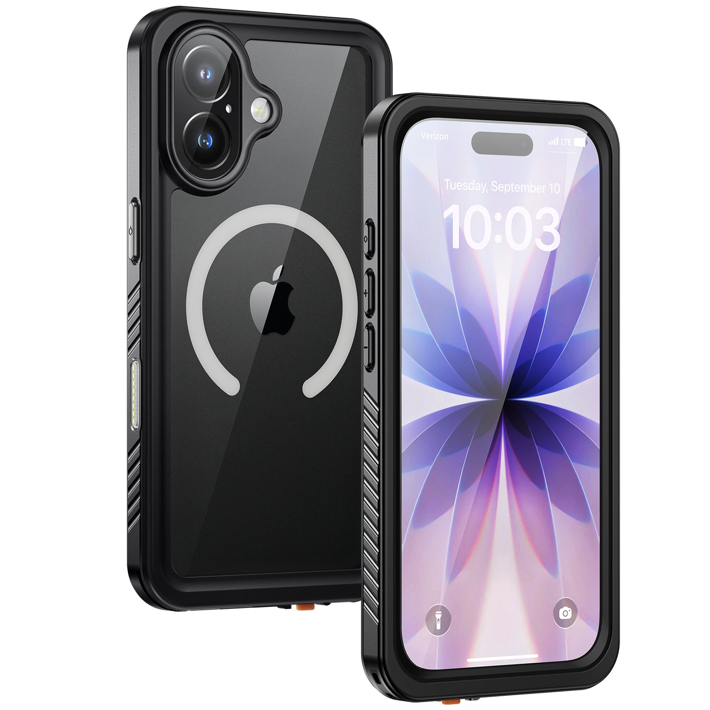 Lanhiem Magnetic for iPhone 17 Case Waterproof, Built in Screen Protector & Camera Protection, [Compatible with MagSafe] Full Body Dustproof Heavy Duty Rugged Phone Case 6.3'' (Black)