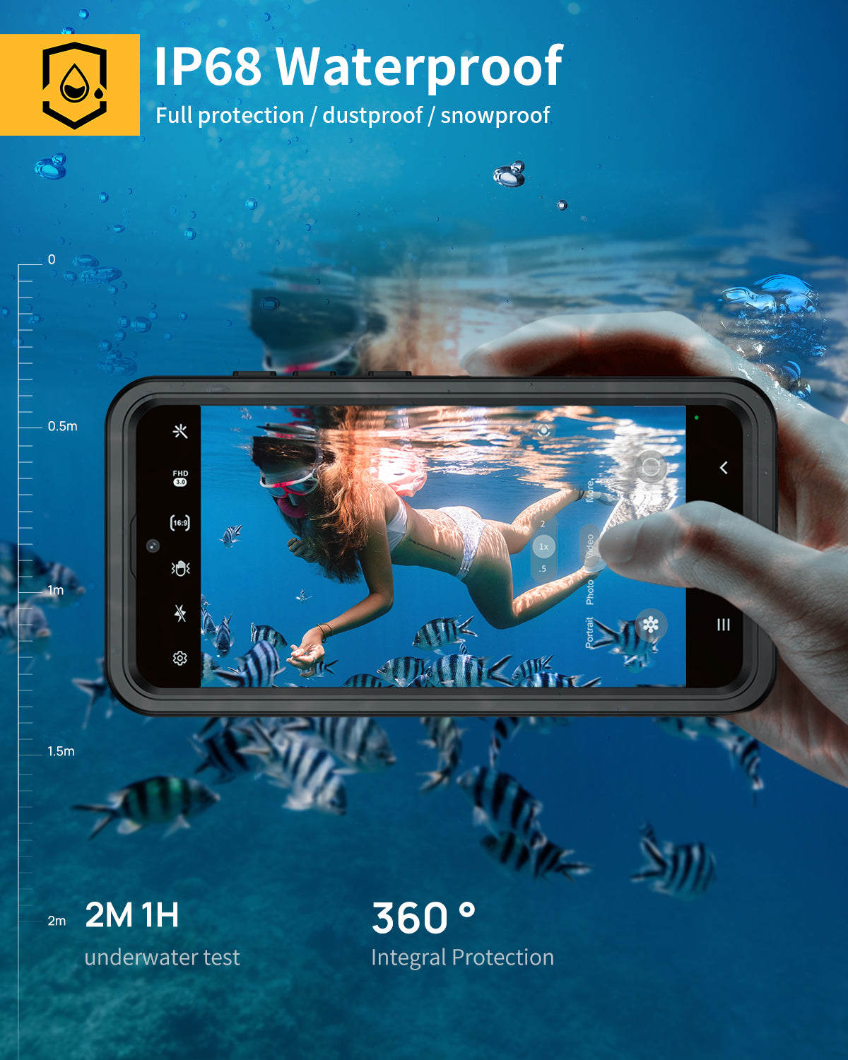 Lanhiem for Samsung Galaxy S26 Plus Phone Case, Magnetic, IP68 Waterproof Dustproof, Built-in Screen Protector, Rugged Full Body Shockproof Protective Cover for Galaxy S26 Plus 5G, Black