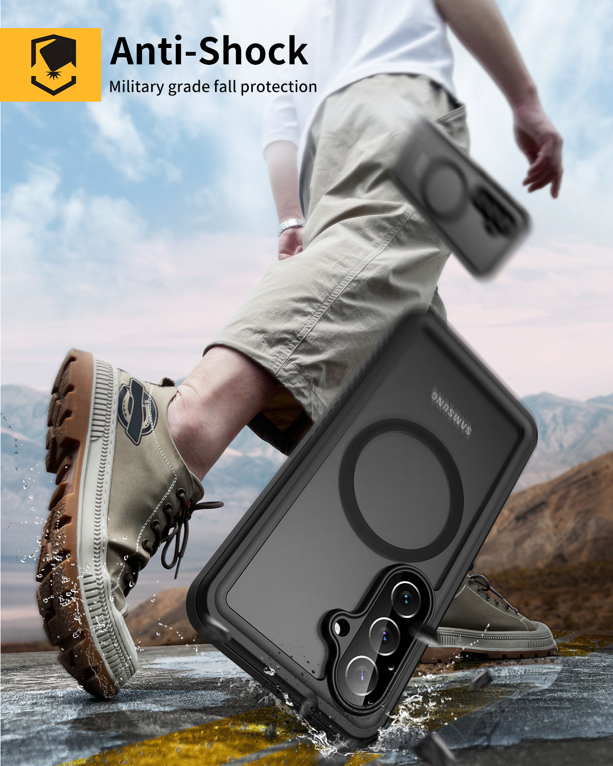 Lanhiem for Samsung Galaxy S26 Plus Phone Case, Magnetic, IP68 Waterproof Dustproof, Built-in Screen Protector, Rugged Full Body Shockproof Protective Cover for Galaxy S26 Plus 5G, Black