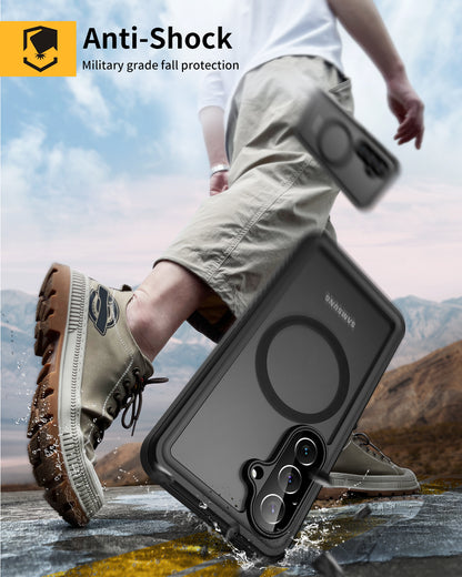 Lanhiem for Samsung Galaxy S26 Plus Phone Case, Magnetic, IP68 Waterproof Dustproof, Built-in Screen Protector, Rugged Full Body Shockproof Protective Cover for Galaxy S26 Plus 5G, Black