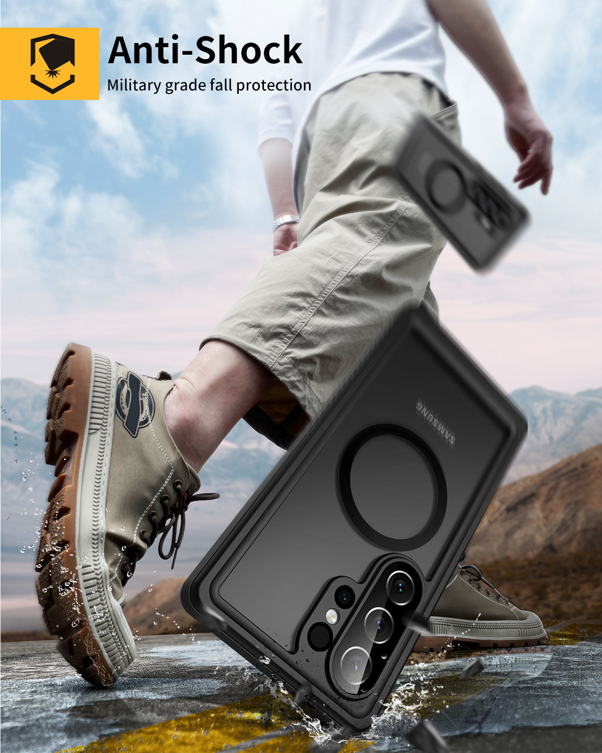 Lanhiem for Samsung Galaxy S26 Ultra Case, IP68 Waterproof Dustproof, Magnetic, Built-in Screen Protector, Rugged Full Body Shockproof Cover for Galaxy S26 Ultra 5G 6.9 Inch, Black/Clear