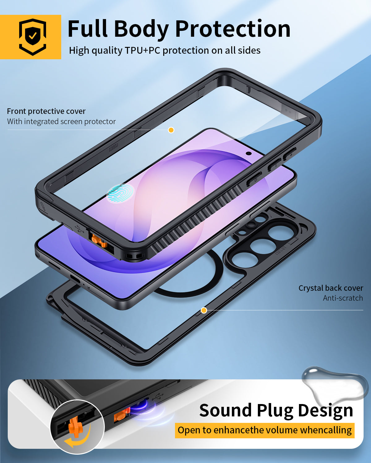Lanhiem for Samsung Galaxy S26 Ultra Case, IP68 Waterproof Dustproof, Magnetic, Built-in Screen Protector, Rugged Full Body Shockproof Cover for Galaxy S26 Ultra 5G 6.9 Inch, Black/Clear