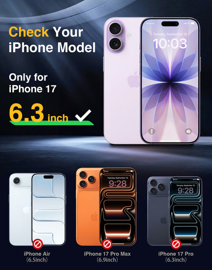 Lanhiem Magnetic for iPhone 17 Case Waterproof, Built in Screen Protector & Camera Protection, [Compatible with MagSafe] Full Body Dustproof Heavy Duty Rugged Phone Case 6.3'' (Black)